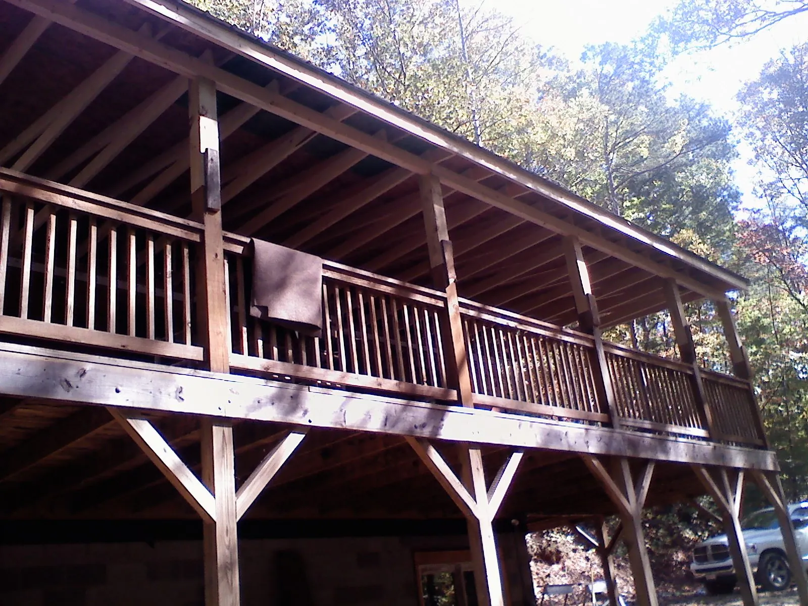 Timber framing under a new elevated porch and deck — Roof Leak Repair in Lula by Roofing Brothers